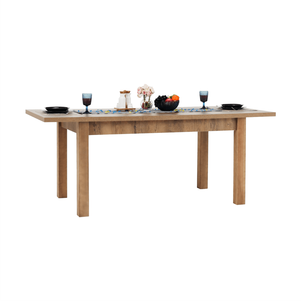 Masa extensibila pentru dining, stejar lefkas inchis, 160-203x90 cm, MONTANA STW — imaginea 14
