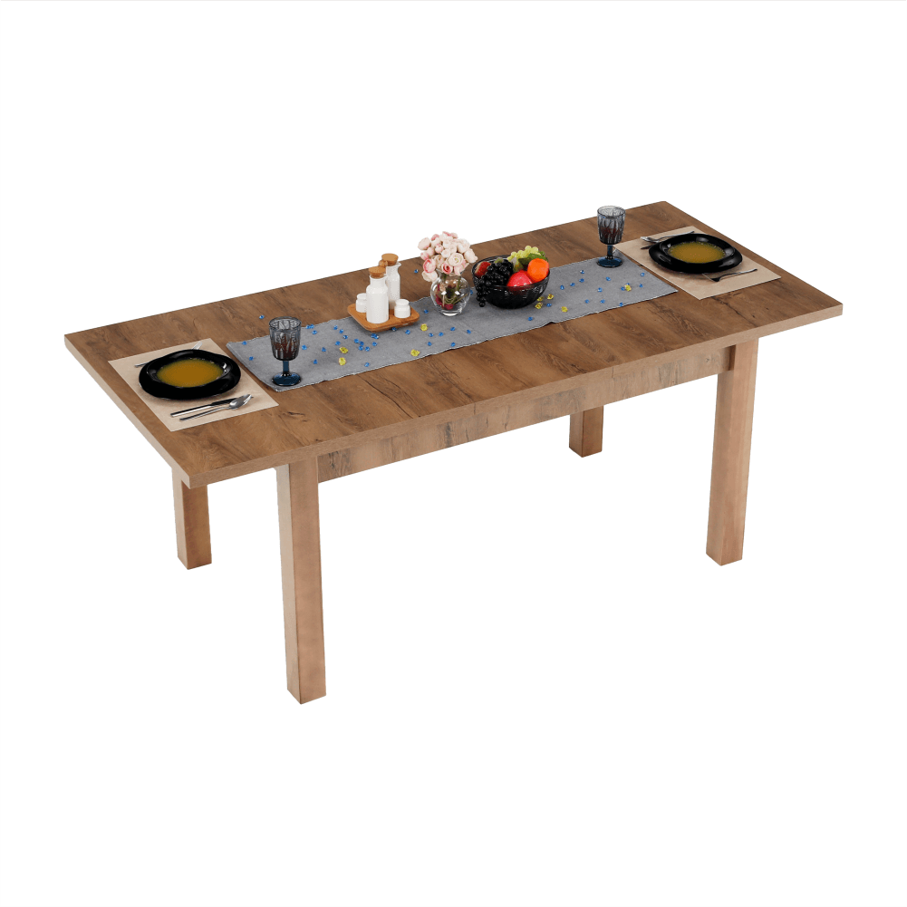 Masa extensibila pentru dining, stejar lefkas inchis, 160-203x90 cm, MONTANA STW — imaginea 15