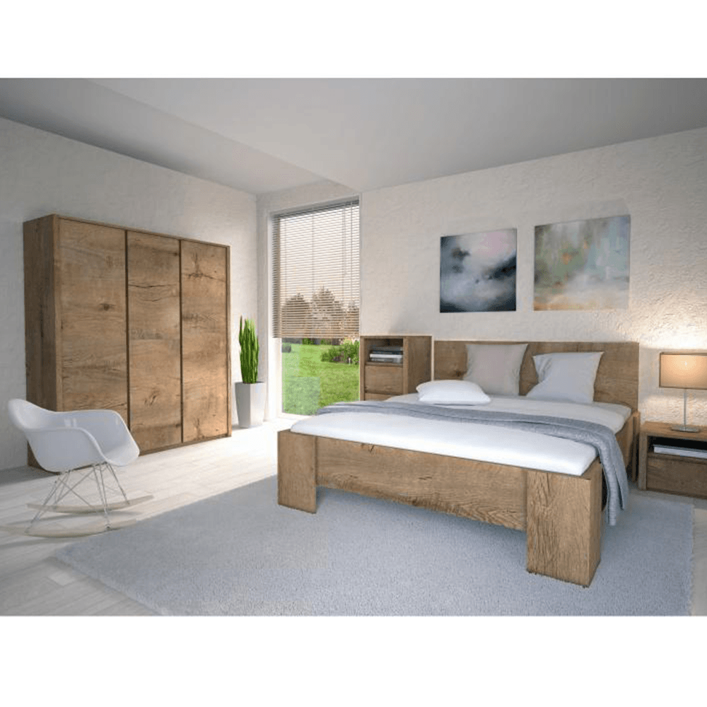 Dulap cu trei usi, stejar lefkas inchis, MONTANA S3D — imaginea 3