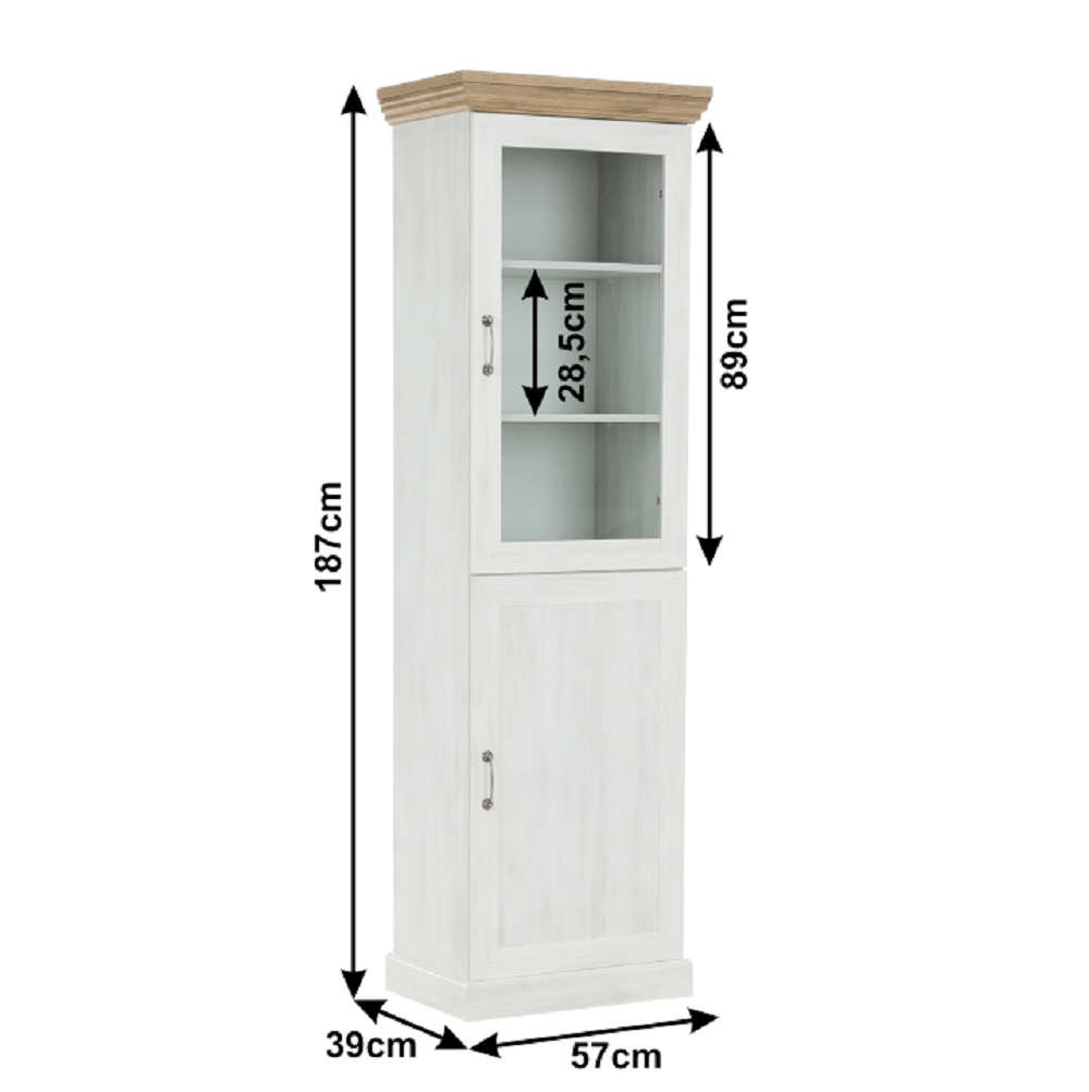Vitrina, pin nordic/stejar salbatic, ROYAL W1D — imaginea 4