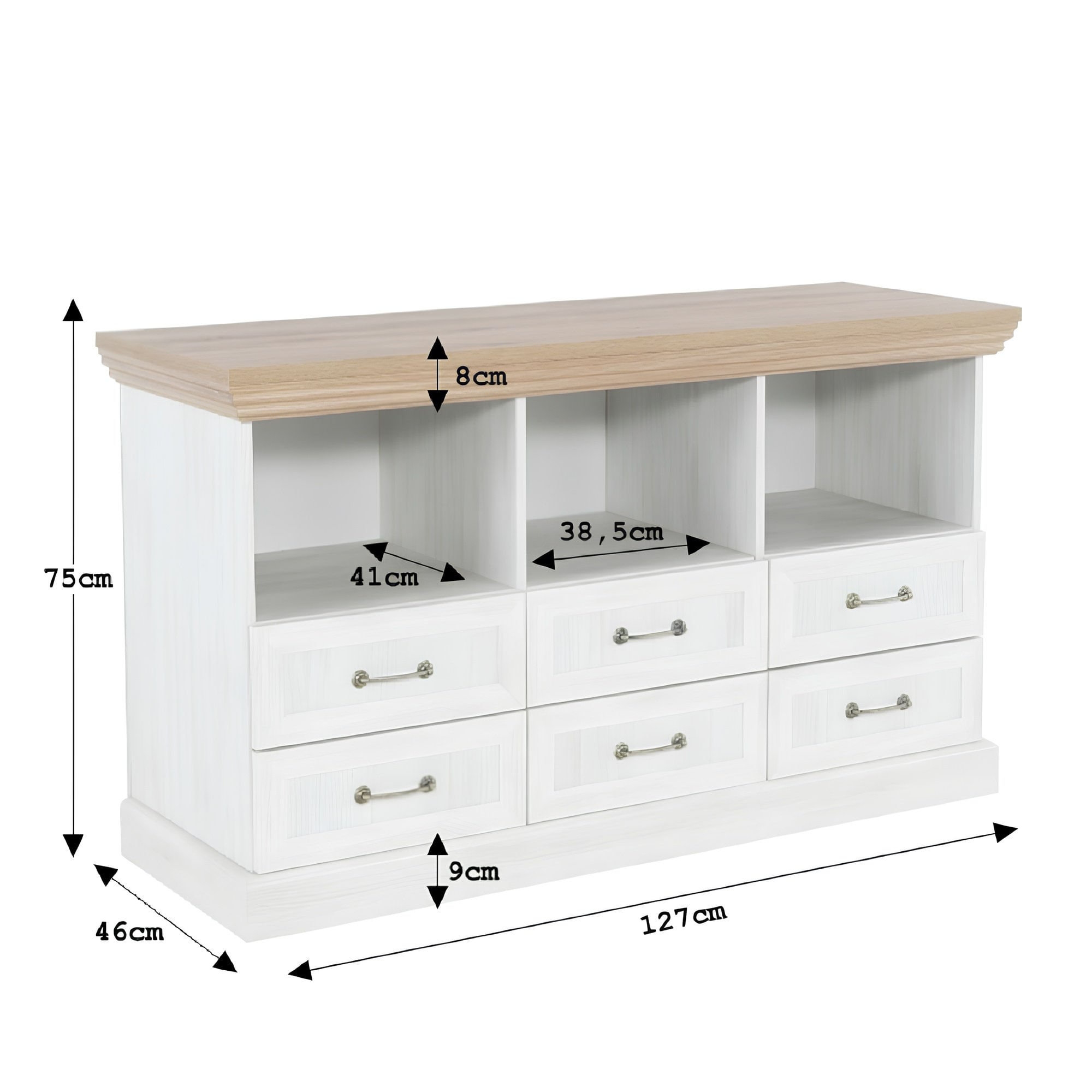 Comoda TV, pin nordic/stejar salbatic, ROYAL RS — imaginea 3