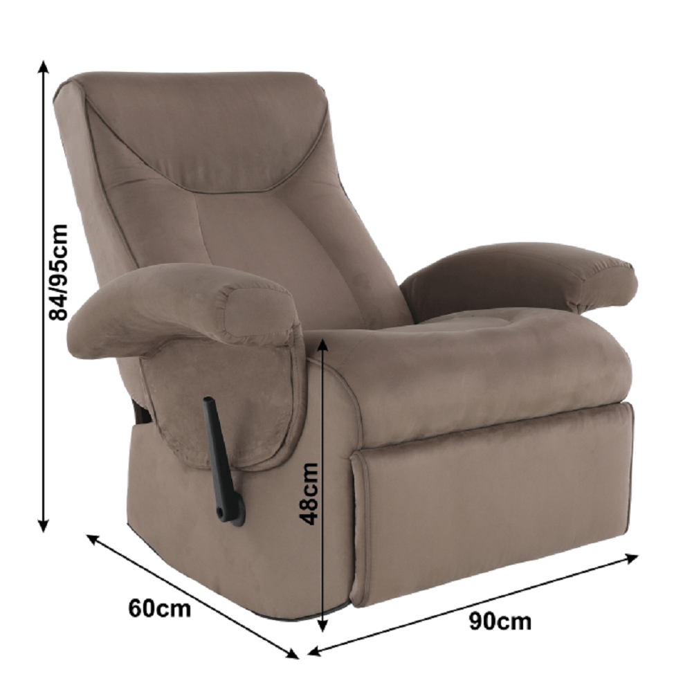 Fotoliu relaxant, cu functie electrica de vibratie, textil gri maronie, SUAREZ — imaginea 5