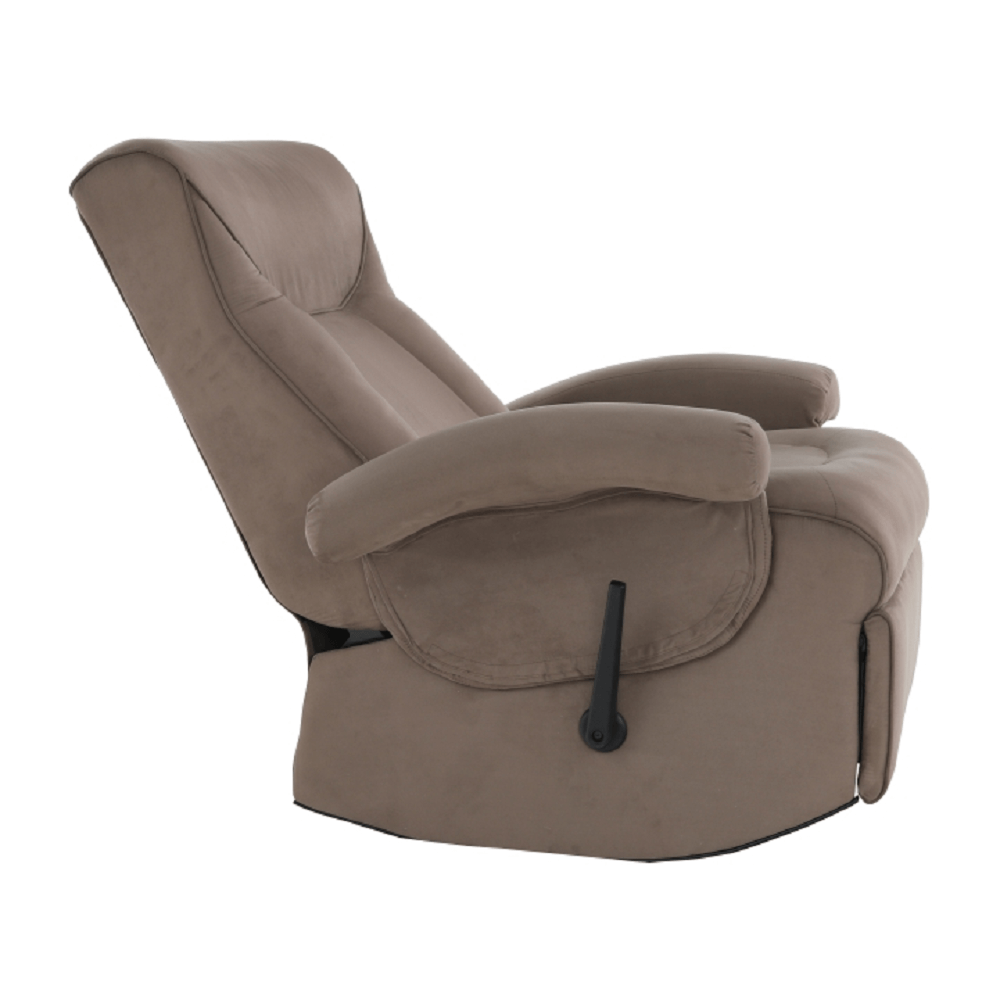 Fotoliu relaxant, cu functie electrica de vibratie, textil gri maronie, SUAREZ — imaginea 7