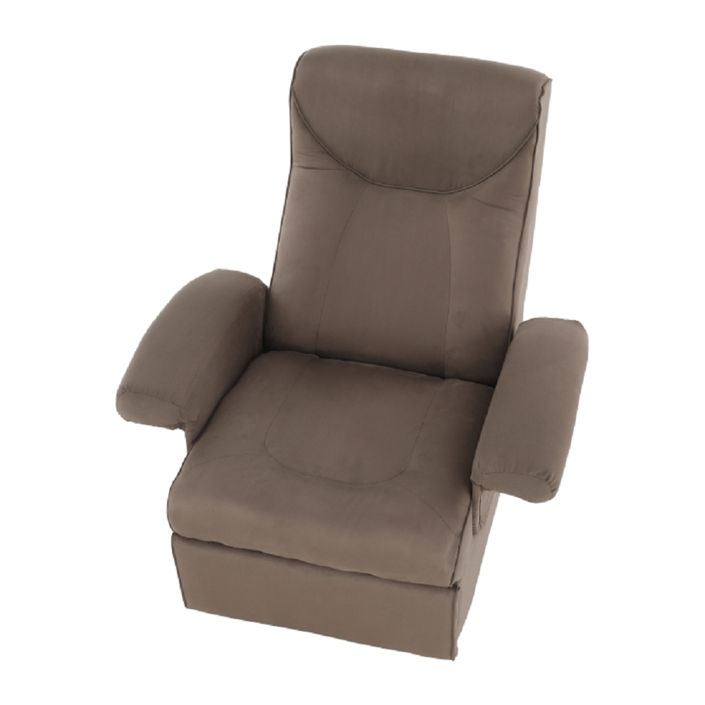 Fotoliu relaxant, cu functie electrica de vibratie, textil gri maronie, SUAREZ — imaginea 8