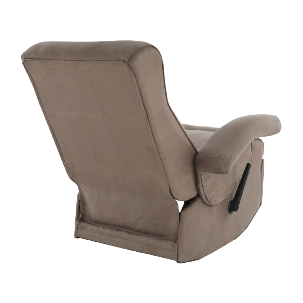 Fotoliu relaxant, cu functie electrica de vibratie, textil gri maronie, SUAREZ — imaginea 9