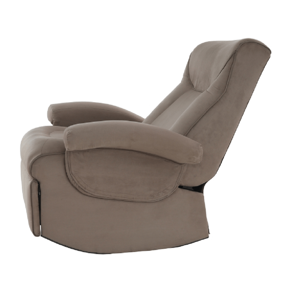 Fotoliu relaxant, cu functie electrica de vibratie, textil gri maronie, SUAREZ — imaginea 10