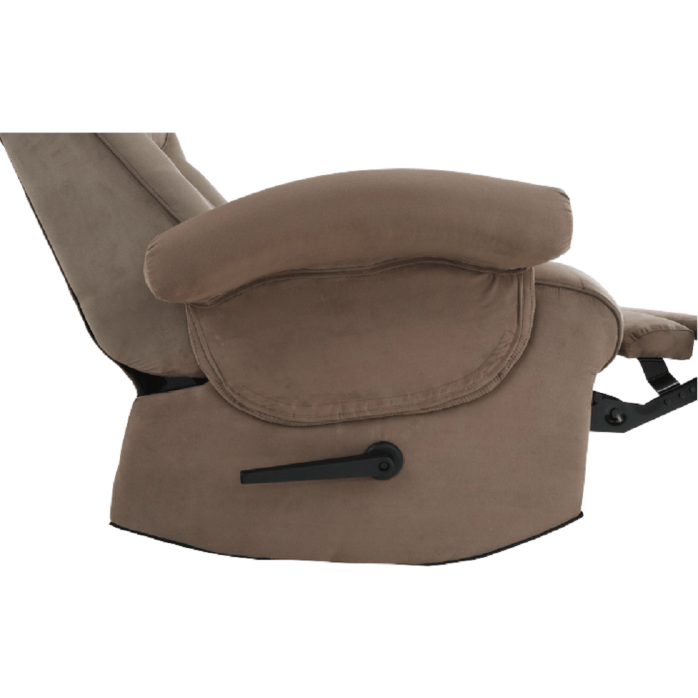 Fotoliu relaxant, cu functie electrica de vibratie, textil gri maronie, SUAREZ — imaginea 11