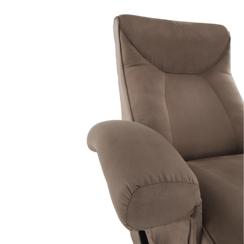 Fotoliu relaxant, cu functie electrica de vibratie, textil gri maronie, SUAREZ — imaginea 16