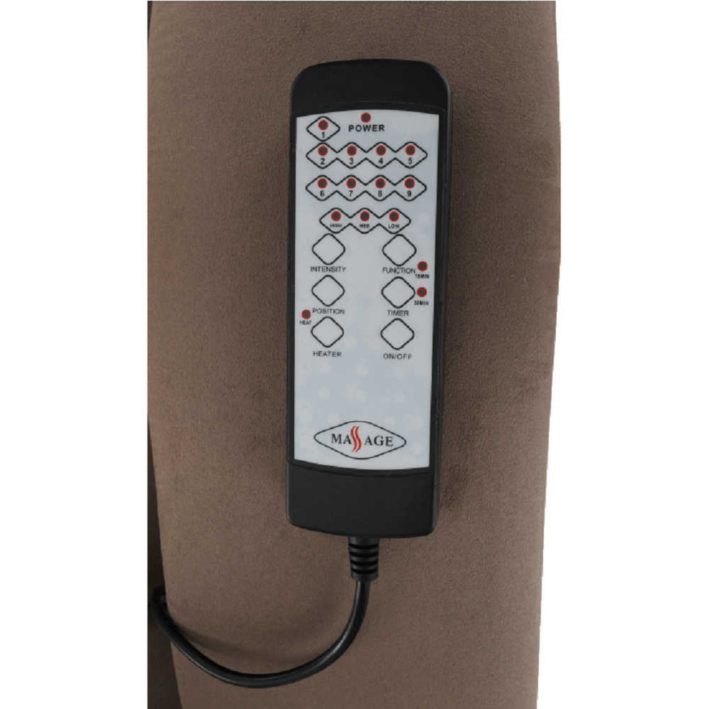 Fotoliu relaxant, cu functie electrica de vibratie, textil gri maronie, SUAREZ — imaginea 17