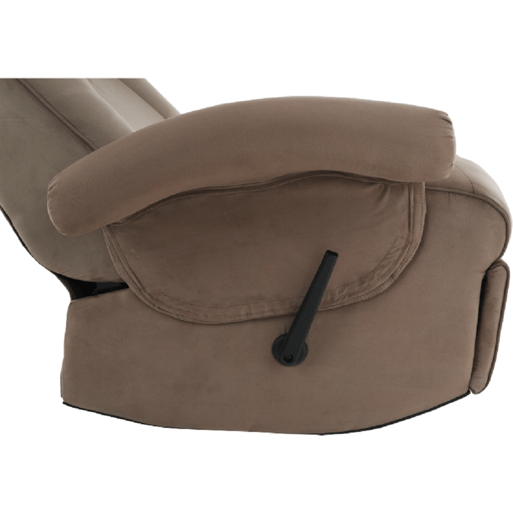 Fotoliu relaxant, cu functie electrica de vibratie, textil gri maronie, SUAREZ — imaginea 18