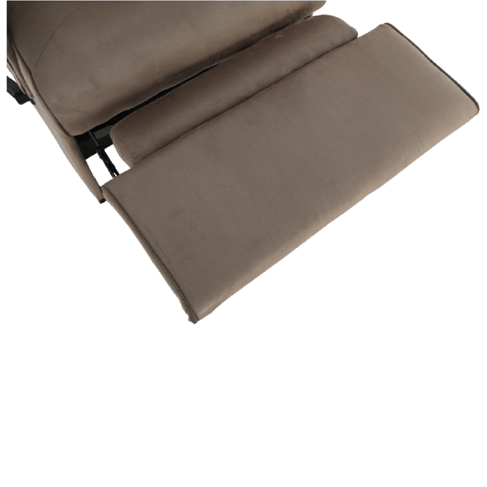 Fotoliu relaxant, cu functie electrica de vibratie, textil gri maronie, SUAREZ — imaginea 19