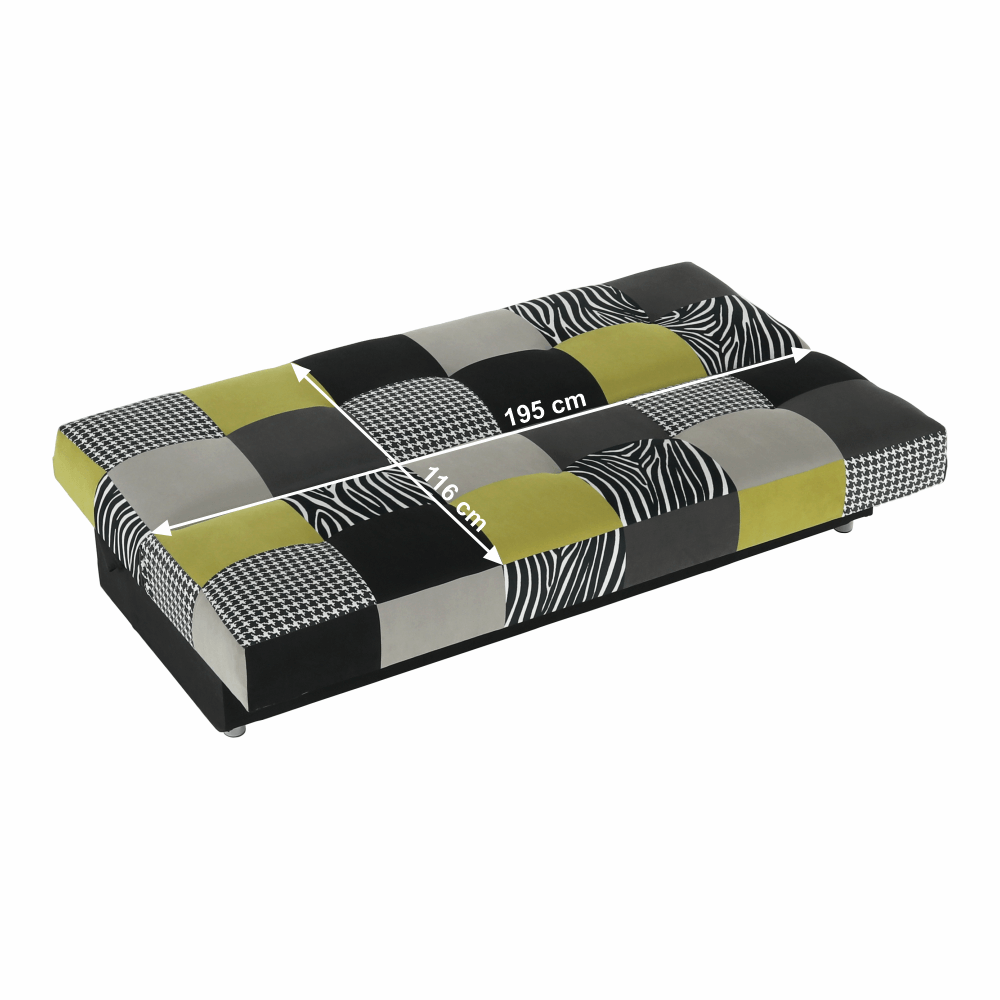 Canapea, textil roz/gri/neagra, ALABAMA — imaginea 3