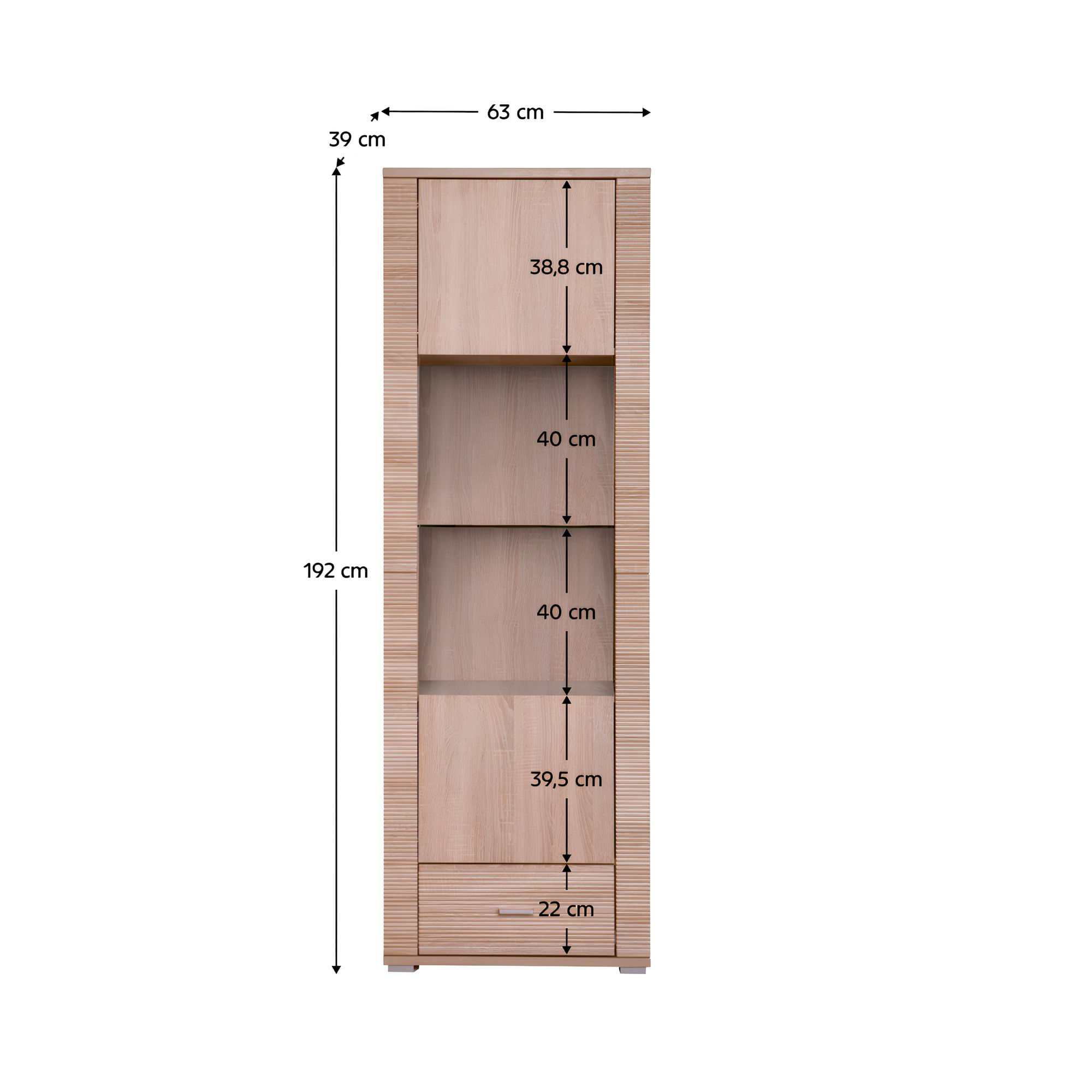 Vitrina tip 5, stejar sonoma, GRAND — imaginea 6