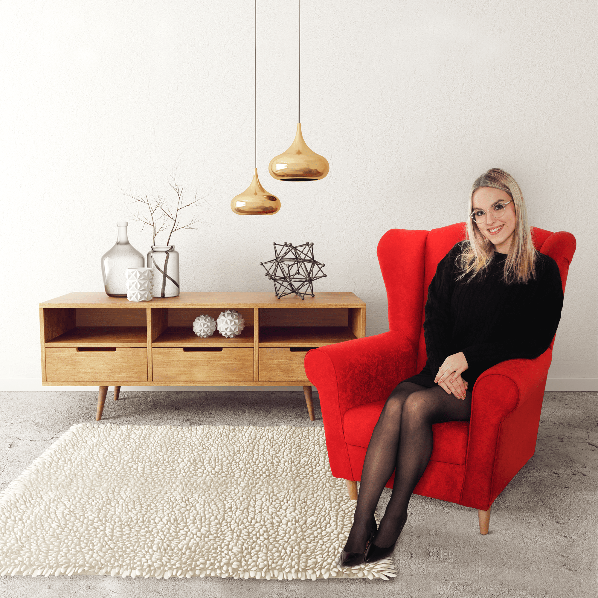 Fotoliu, textil rosu, CHARLOT — imaginea 19