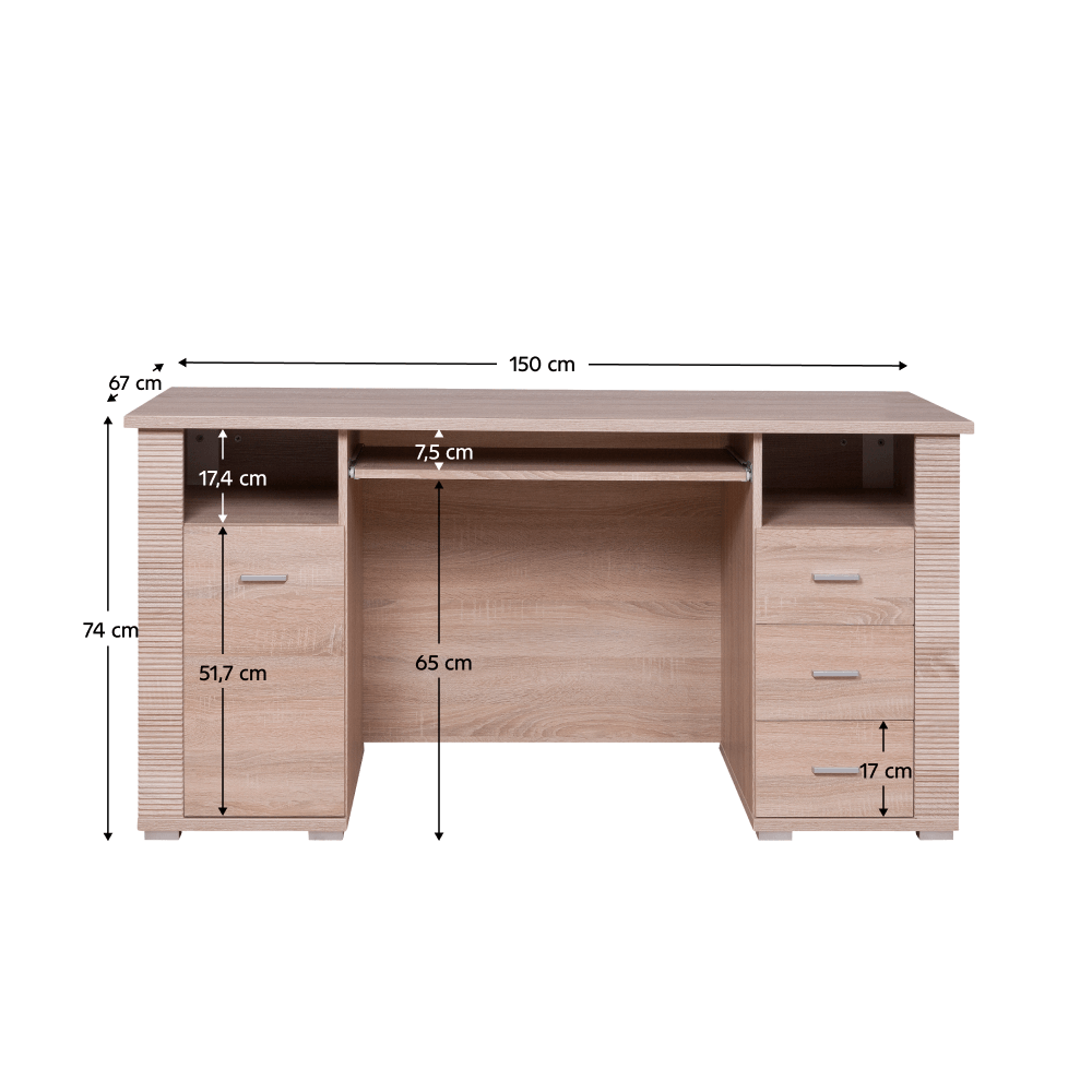 Masa PC tip 22, stejar sonoma, GRAND — imaginea 4