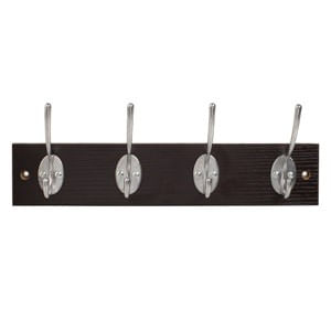 Cuier de perete din lemn, 8 carlige, maro inchis, 34.5x1.2x7cm — imaginea 2