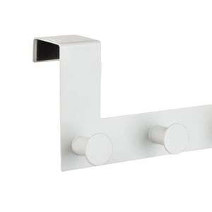 Cuier metalic pentru ușă cu 5 cârlige, 53 cm, alb — imaginea 4