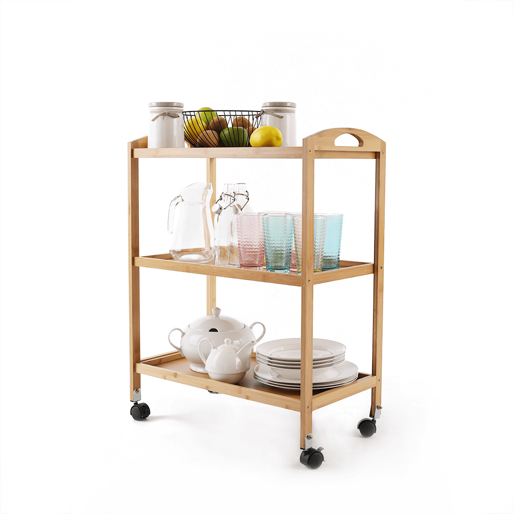 Carucior de servire, natural, MARSEL — imaginea 7