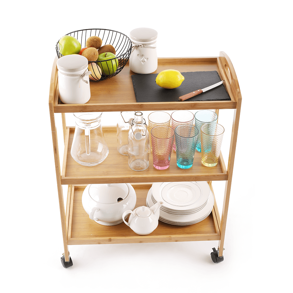 Carucior de servire, natural, MARSEL — imaginea 8