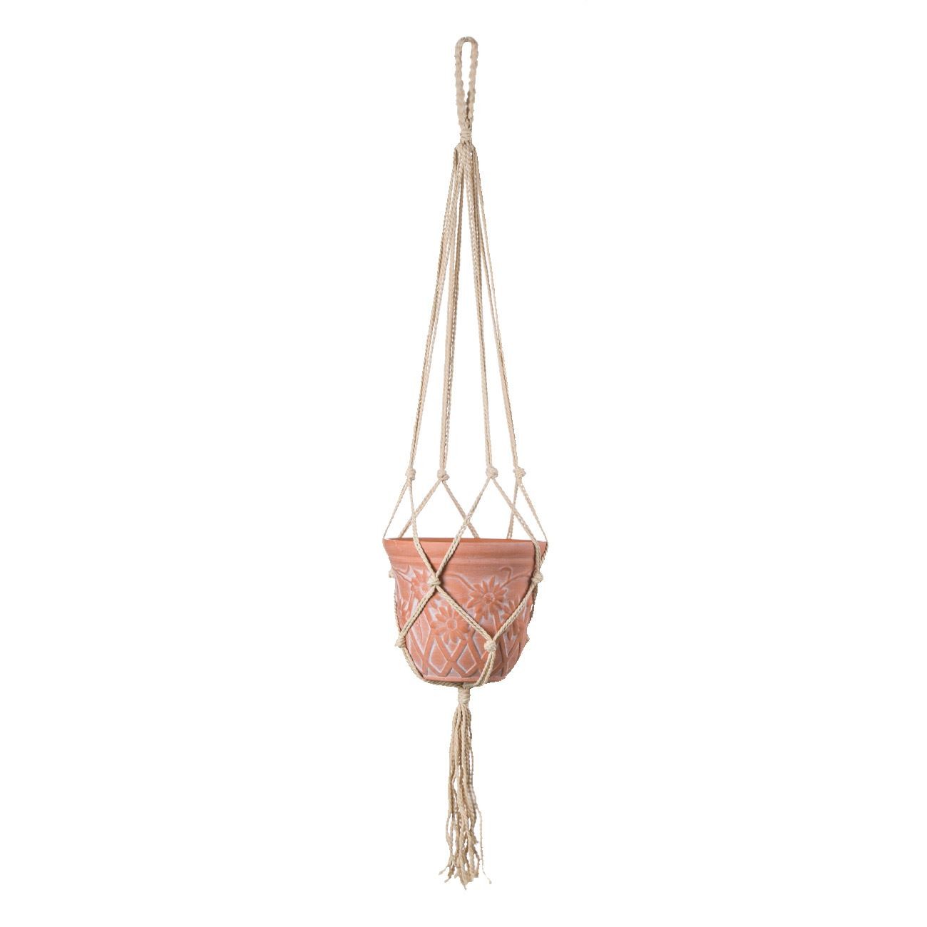 Suport Suspendabil Macrame cu Noduri pentru Ghiveci Boho — imaginea 2