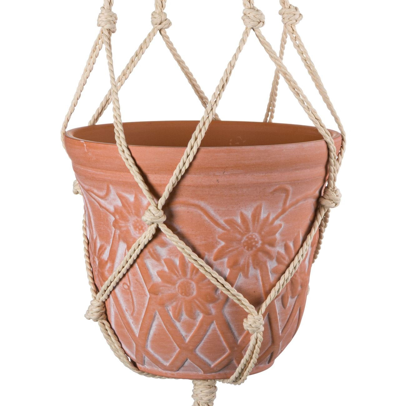 Suport Suspendabil Macrame cu Noduri pentru Ghiveci Boho — imaginea 3