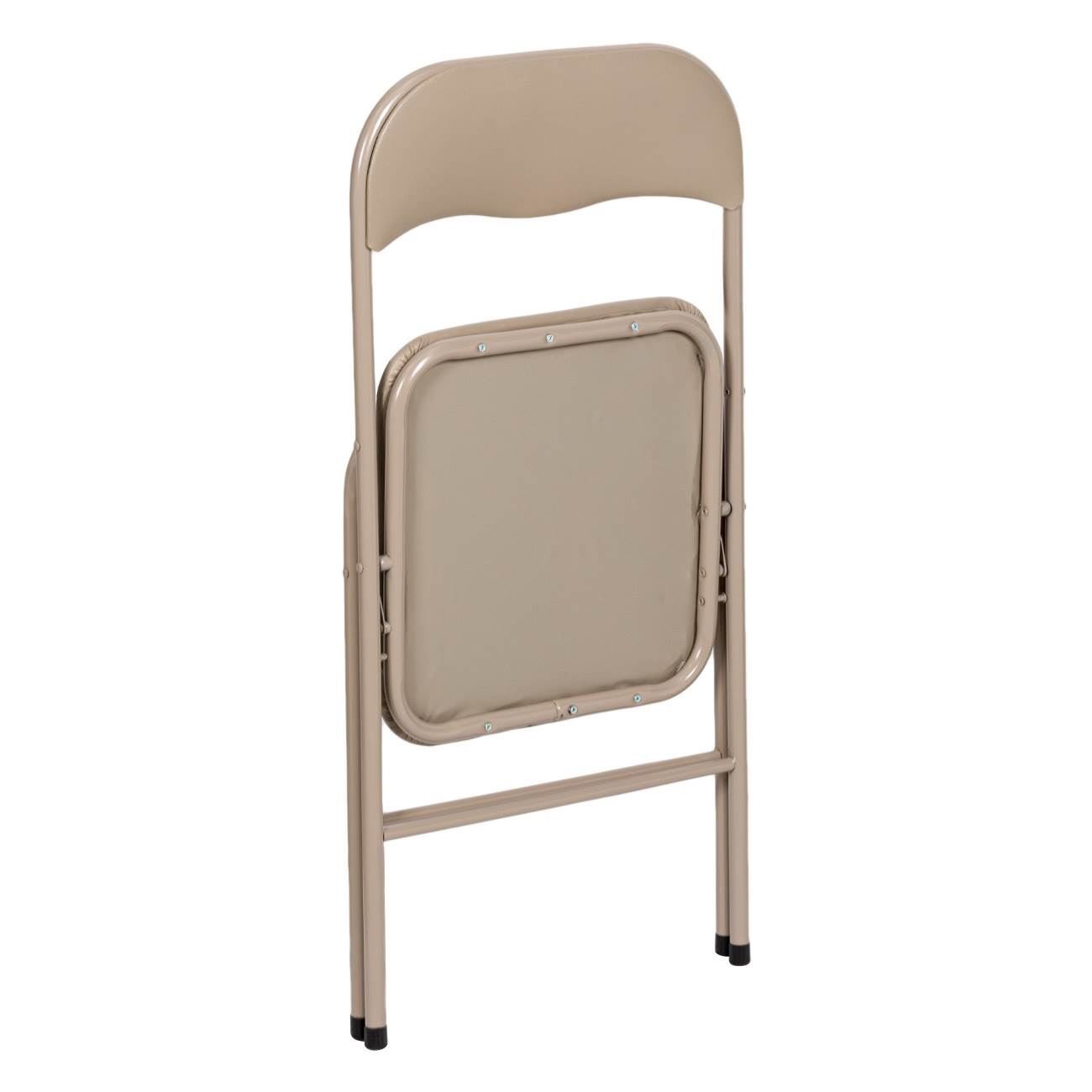 Scaun Metalic Pliabil Taupe 47x43.5x80cm — imaginea 2
