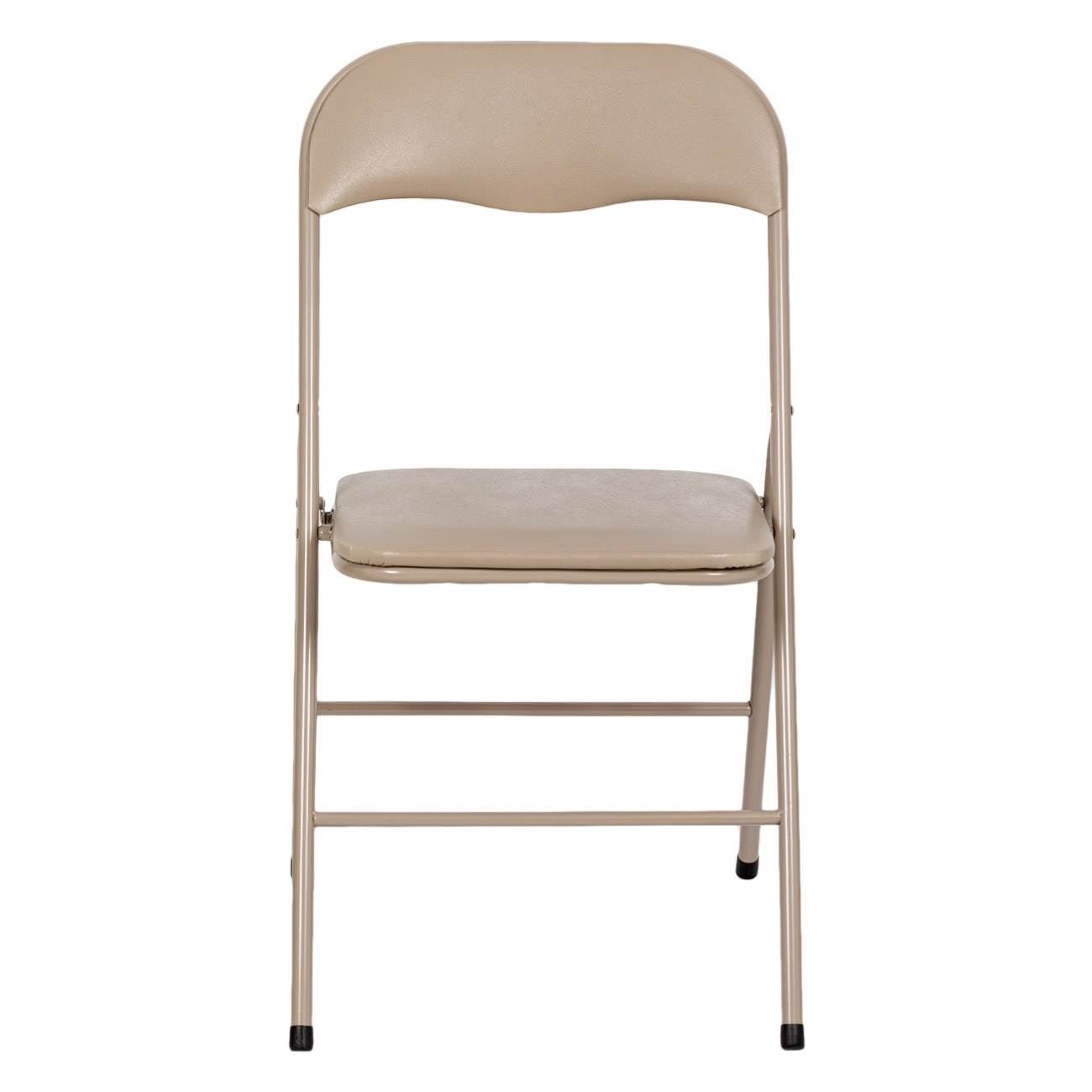 Scaun Metalic Pliabil Taupe 47x43.5x80cm — imaginea 3