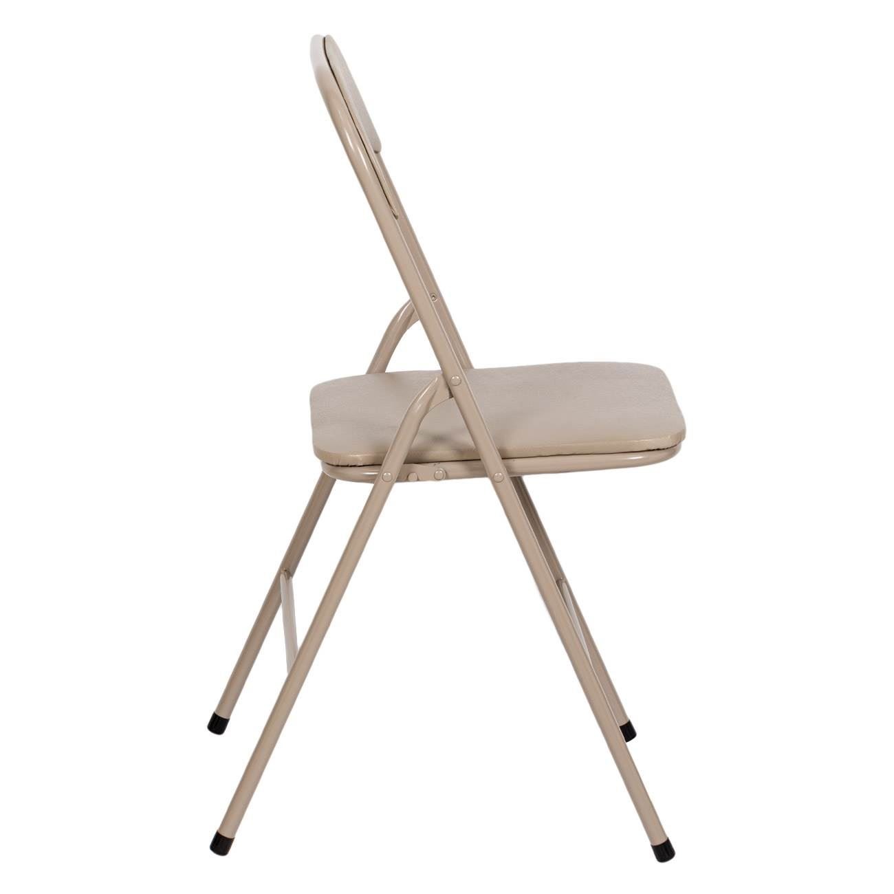Scaun Metalic Pliabil Taupe 47x43.5x80cm — imaginea 4