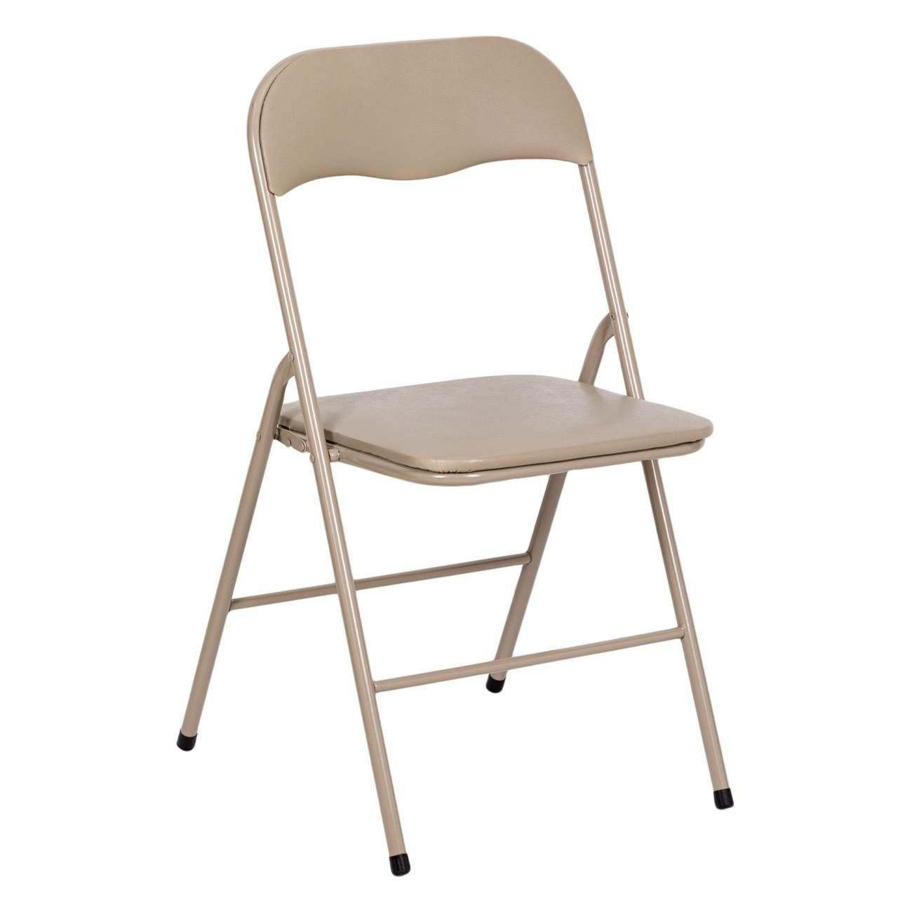 Scaun Metalic Pliabil Taupe 47x43.5x80cm — imaginea 5