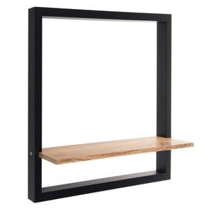 Raft din Lemn cu Cadru Metalic, 40x10x40cm, Natural — imaginea 3