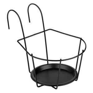 Suport Ghiveci Metalic Negru Suspendabil pentru Balcon — imaginea 2