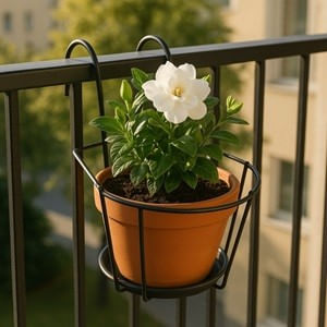 Suport Ghiveci Metalic Negru Suspendabil pentru Balcon — imaginea 3