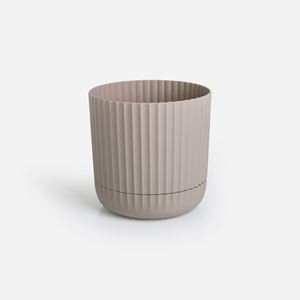 Ghiveci Flori din Plastic cu Farfurie Integrata Bej — imaginea 2