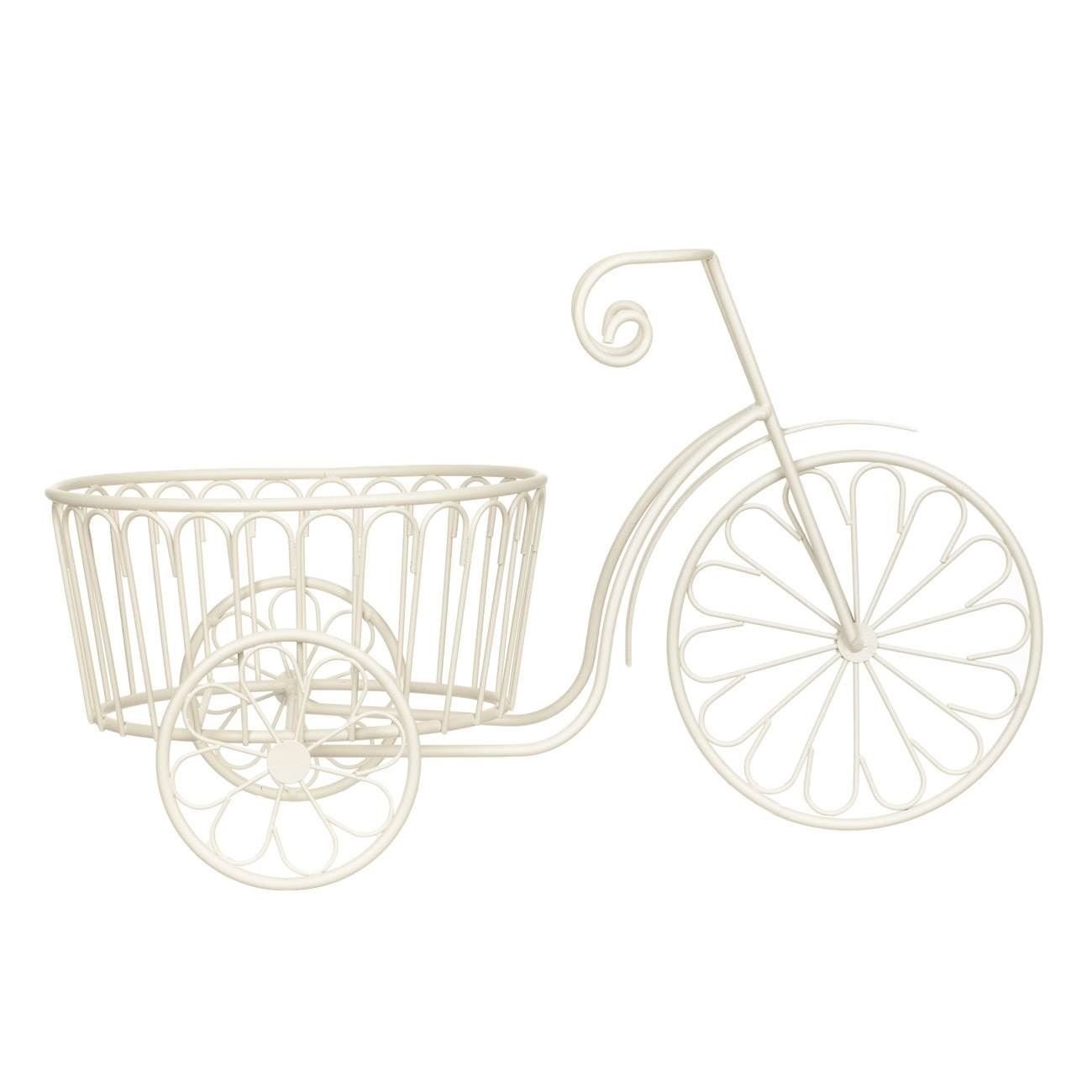 Suport Ghiveci Bicicletă Metalic Ecru cu Ghidon Sculptat — imaginea 3