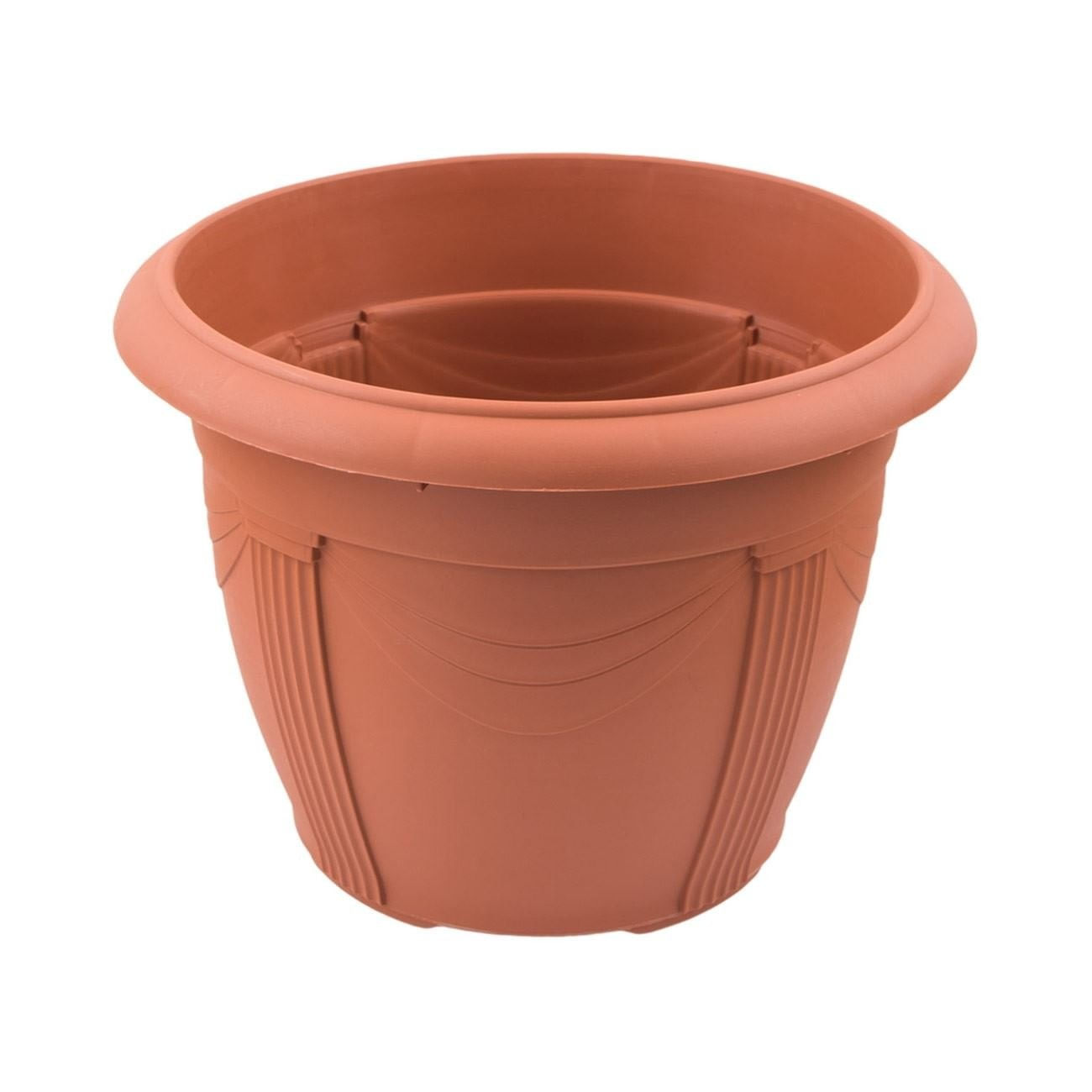 Ghiveci pentru flori din plastic teracota cu textură și capacitate mare — imaginea 2