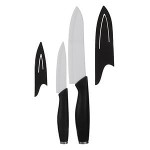 Set 2 Cutite cu Lama Ceramica Alba si Husa, 21 cm si 28 cm, Maner Negru — imaginea 3