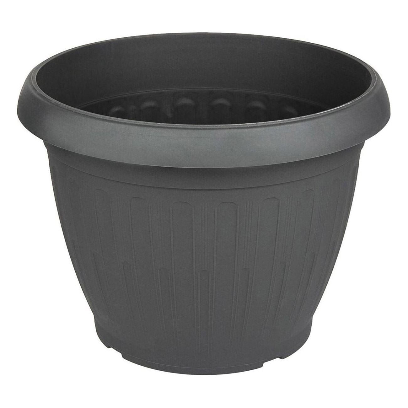 Ghiveci pentru flori din plastic, Antracit, Ø30x23cm, 9.5L — imaginea 2