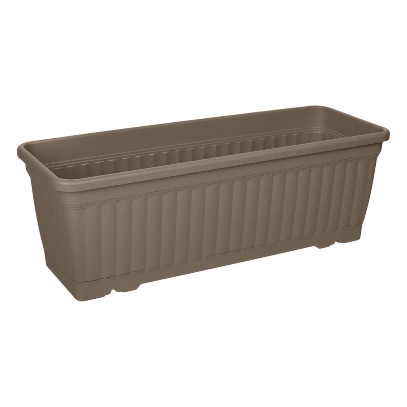 Jardinieră plastică cu farfurie integrată - Culoare Moca — imaginea 3