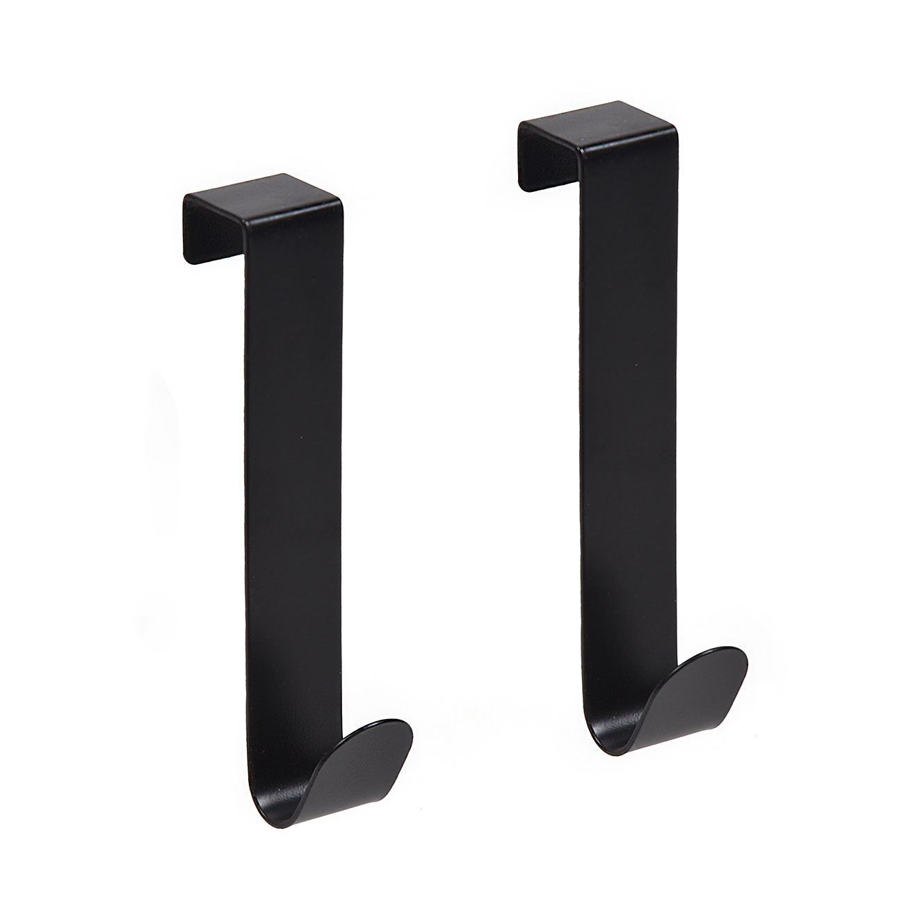 Carlige metalice negre pentru ușă și ușă de dulap, 2 buc, 2x12 cm — imaginea 3