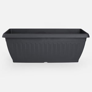 Jardinieră dreptunghiulară din plastic antracit cu relief vertical - 22L — imaginea 2