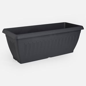 Jardinieră dreptunghiulară din plastic antracit cu relief vertical - 22L — imaginea 4