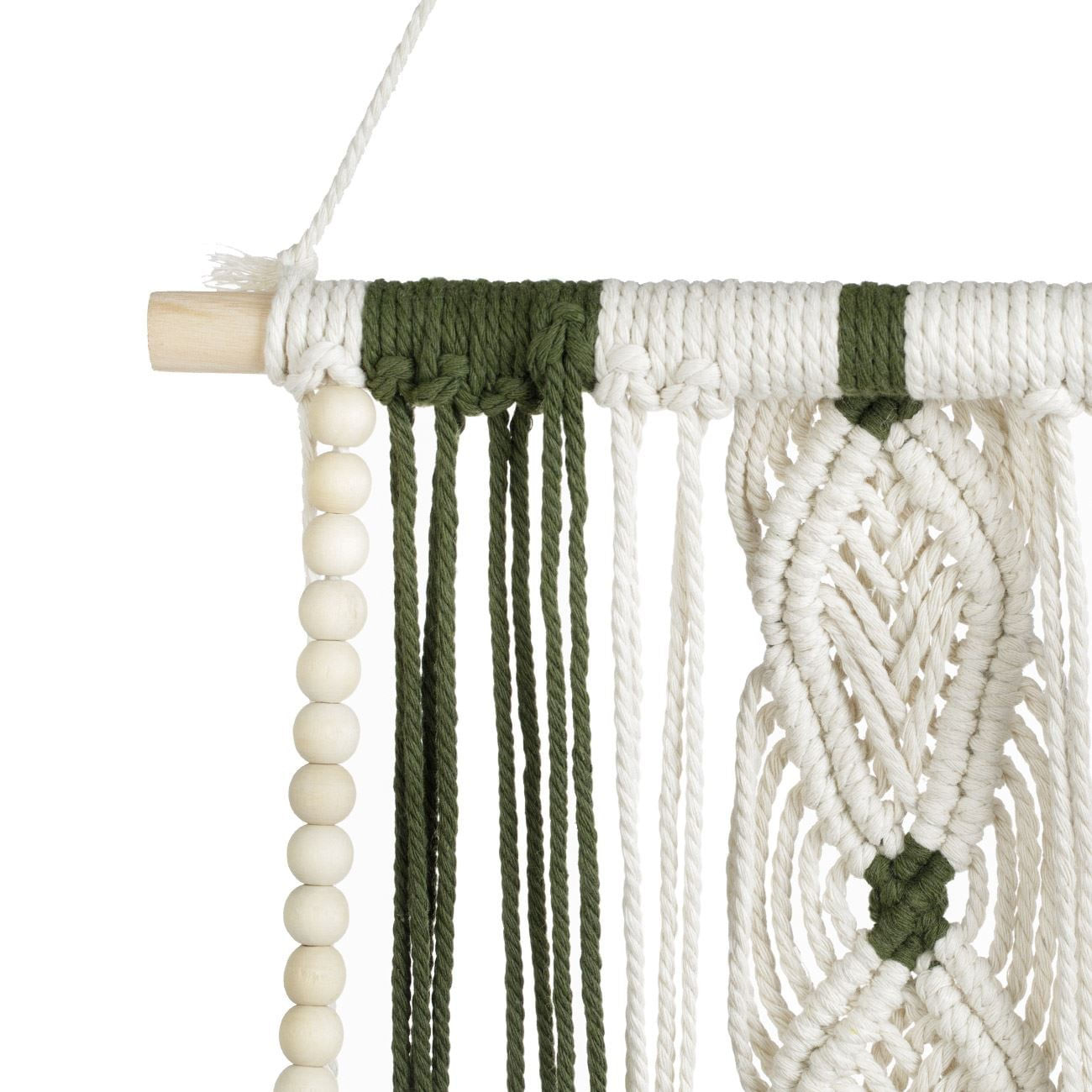 Raft decorativ suspendabil din lemn cu macrame, 25x13x42cm — imaginea 4