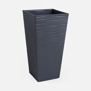 Ghiveci patrați înălți antracit design modern din plastic — imaginea 3