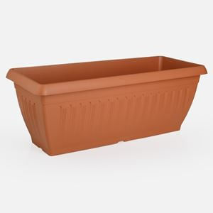 Jardinieră din plastic teracota cu relief vertical pentru balcon și grădină — imaginea 2