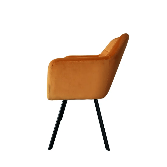 Fotoliu, material de catifea mustar/negru, ZERON NEW — imaginea 2