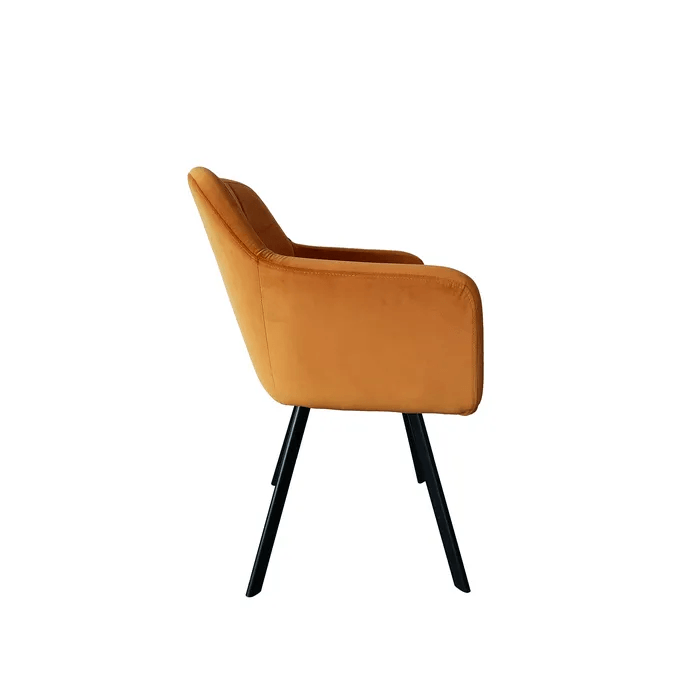Fotoliu, material de catifea mustar/negru, ZERON NEW — imaginea 3