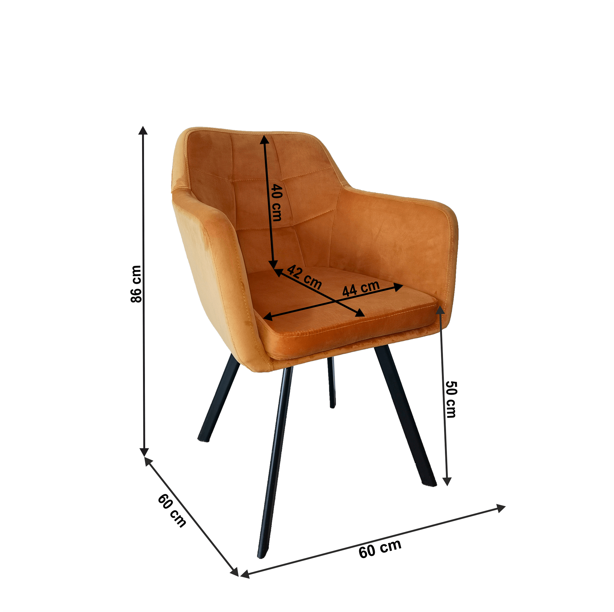 Fotoliu, material de catifea mustar/negru, ZERON NEW — imaginea 4