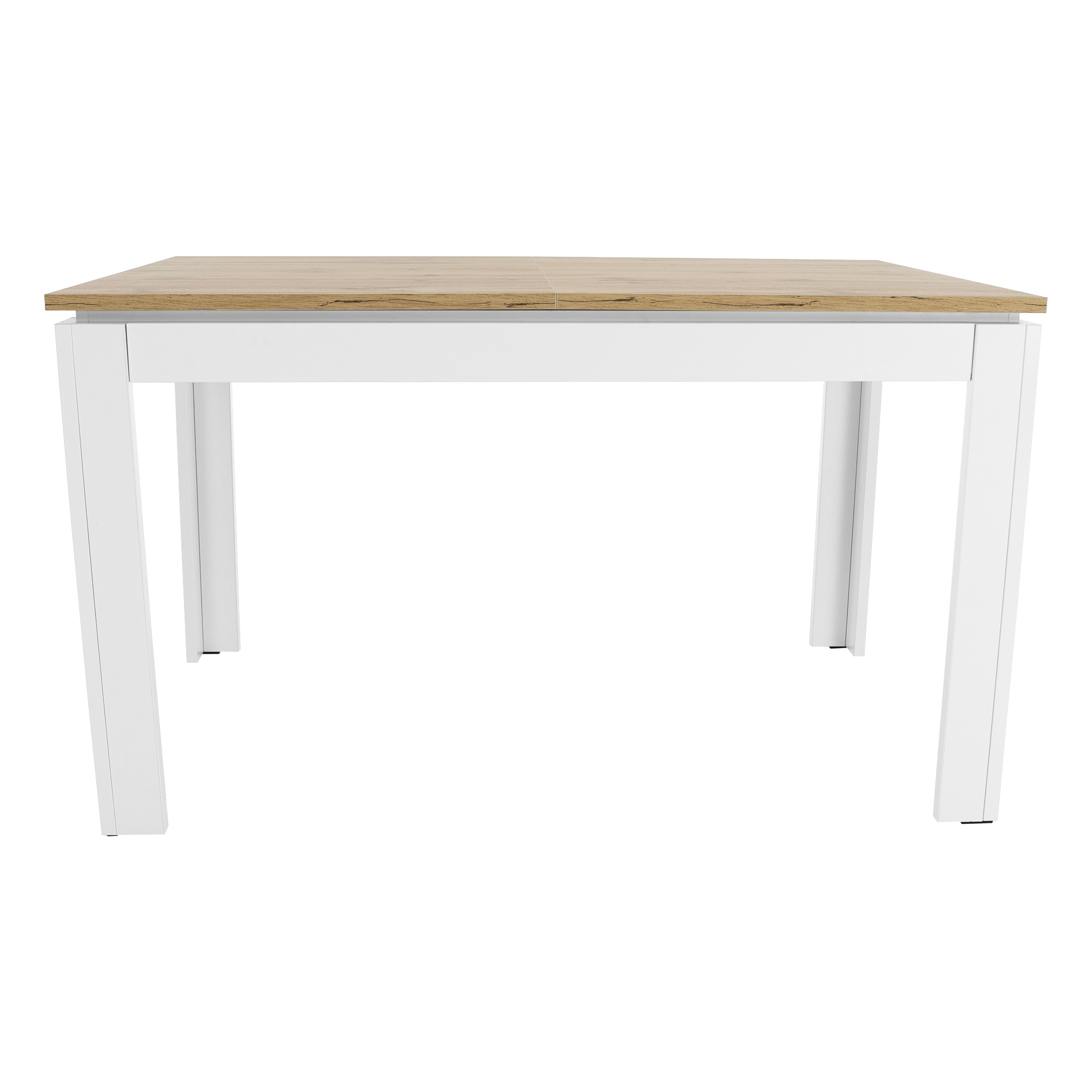 Masa plianta, alb/ stejar wotan 135-184x86 cm, VILGO — imaginea 5