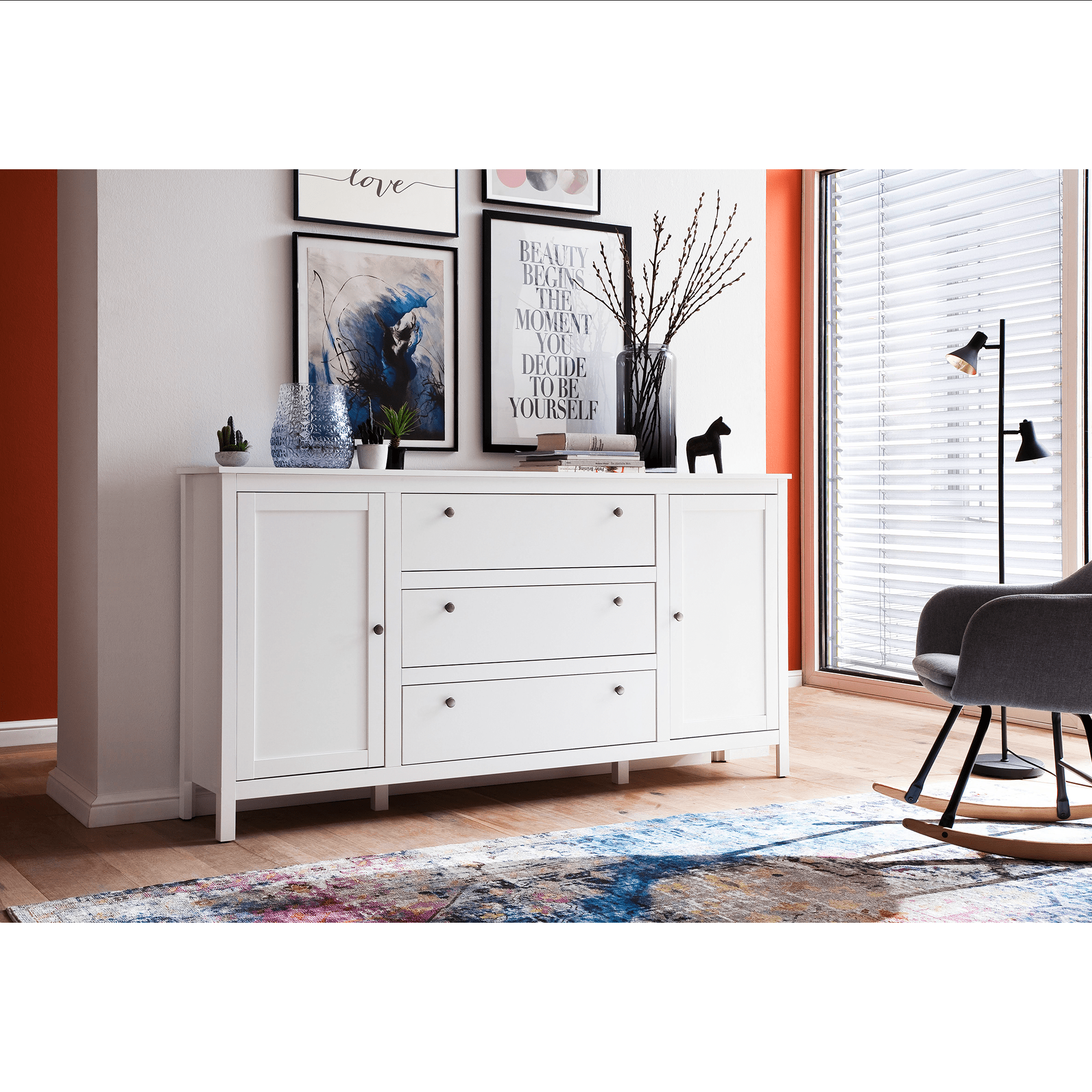 Comoda 2D3S, alb, OLJE — imaginea 2