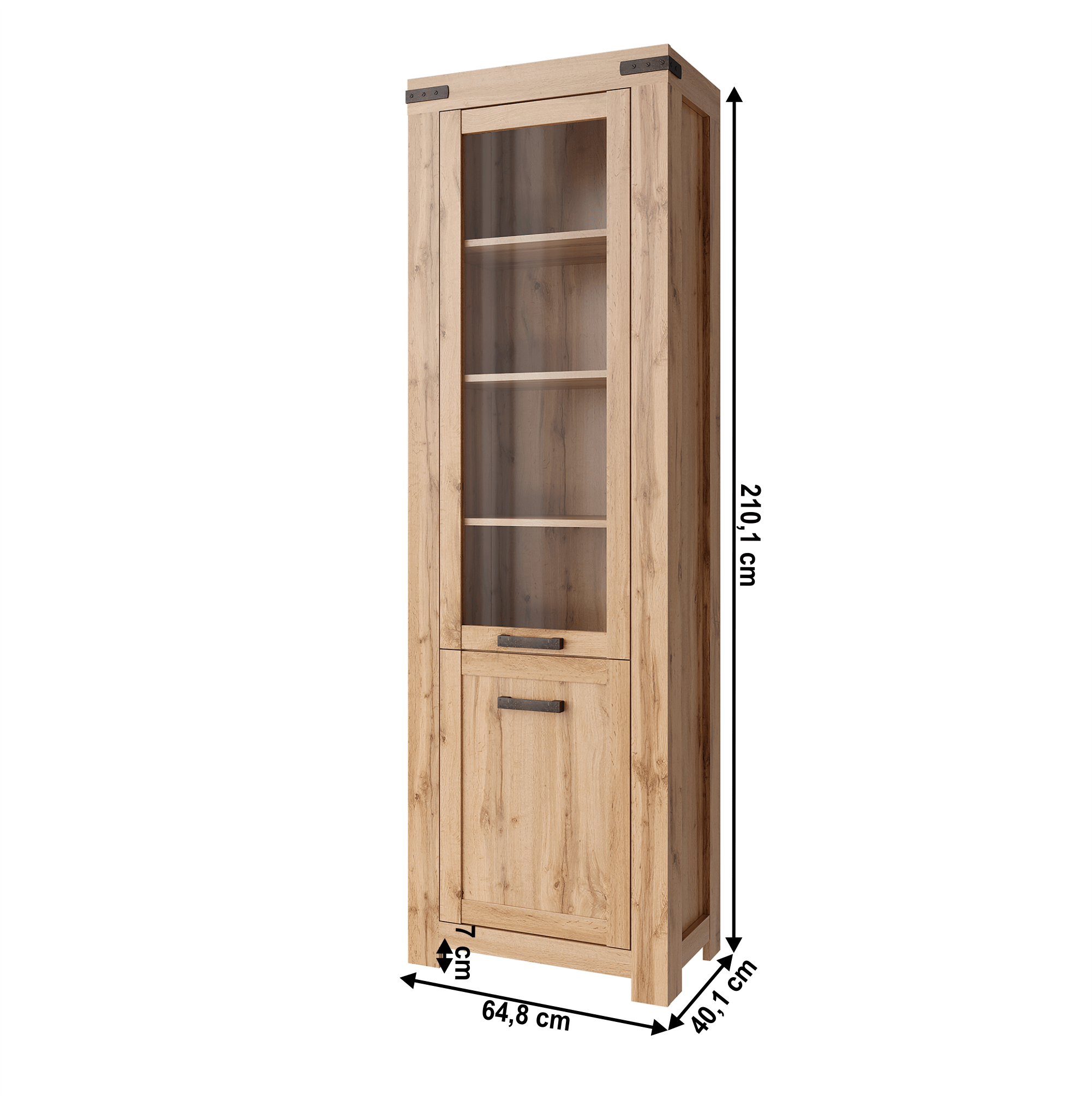 Vitrina 1D1W, stejar wotan, MORATIZ — imaginea 2